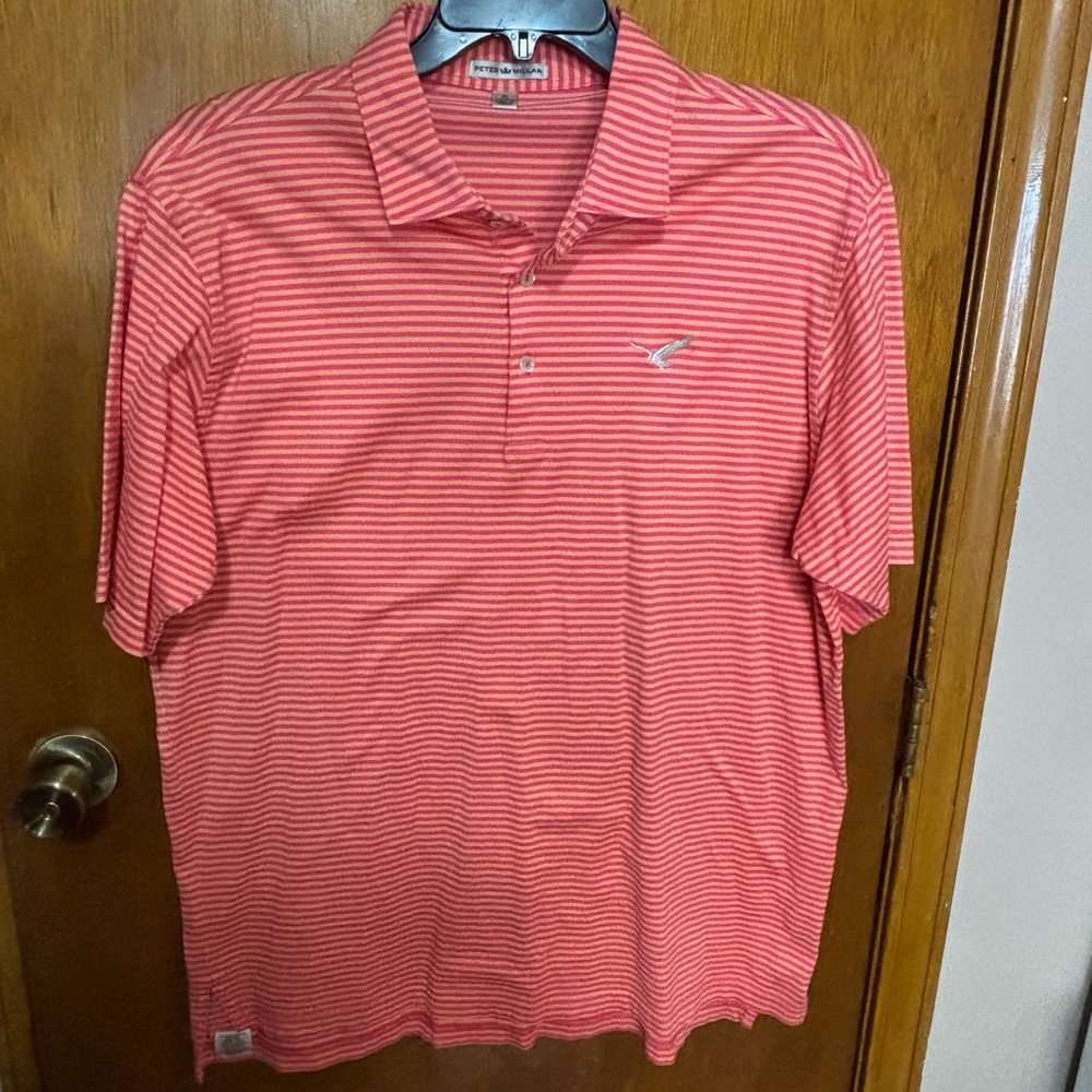 Peter millar eagle peachy orange golf polo shirt xl 100% cotton excellent